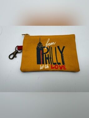 Yellow Philly Love Canvas Cosmetic Pouch